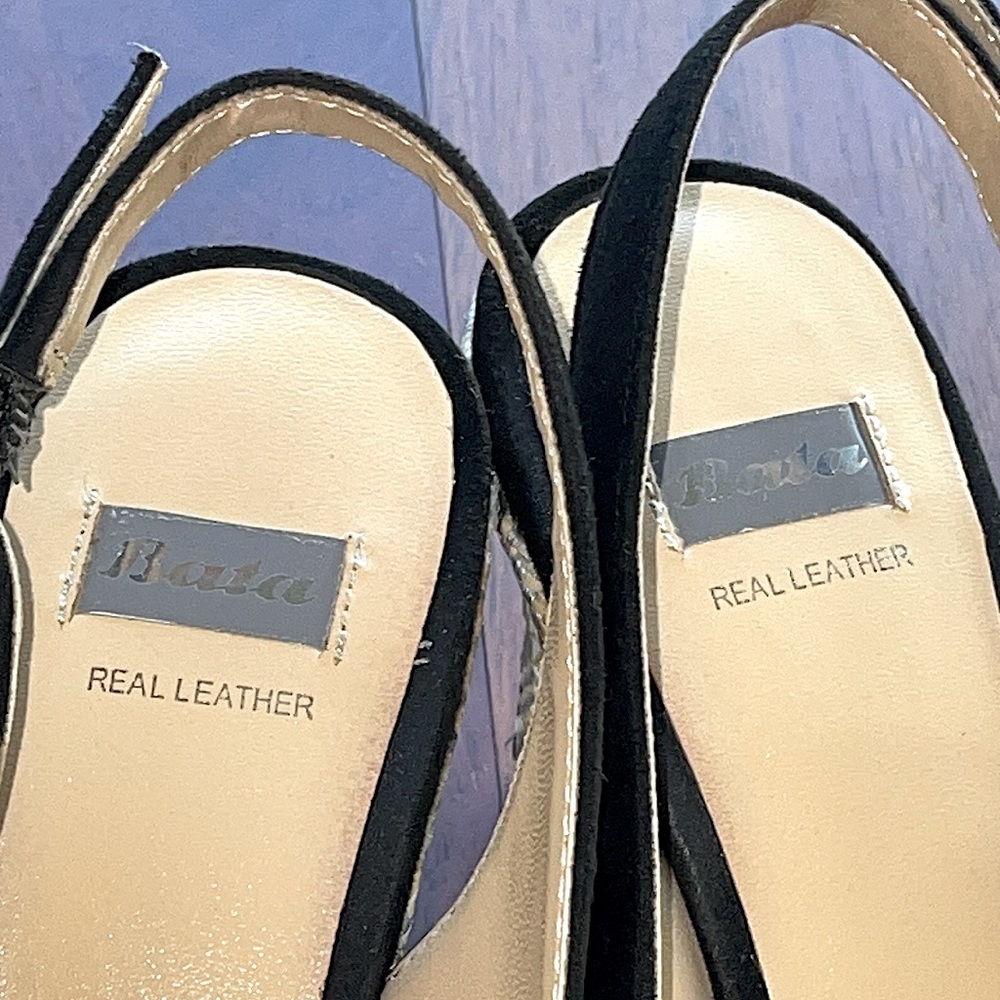 Leather/Suede Wedge Peep-toe Platform Sandals, Size 35 EU (US Size 5) - Picture 4 of 6